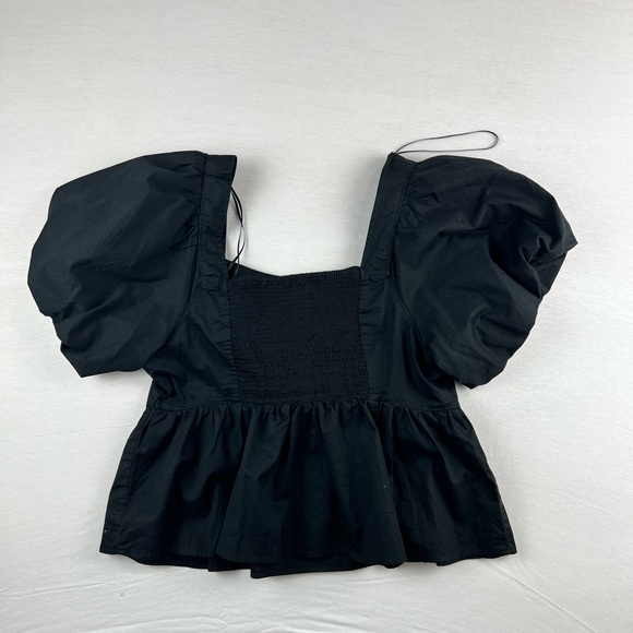 Old Navy Black Ruched Peplum Blouse - Picture 4 of 6